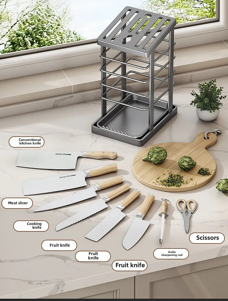 Wielofunkcyjny Stojak na Noże z Tacką Odkapową 🍴✨