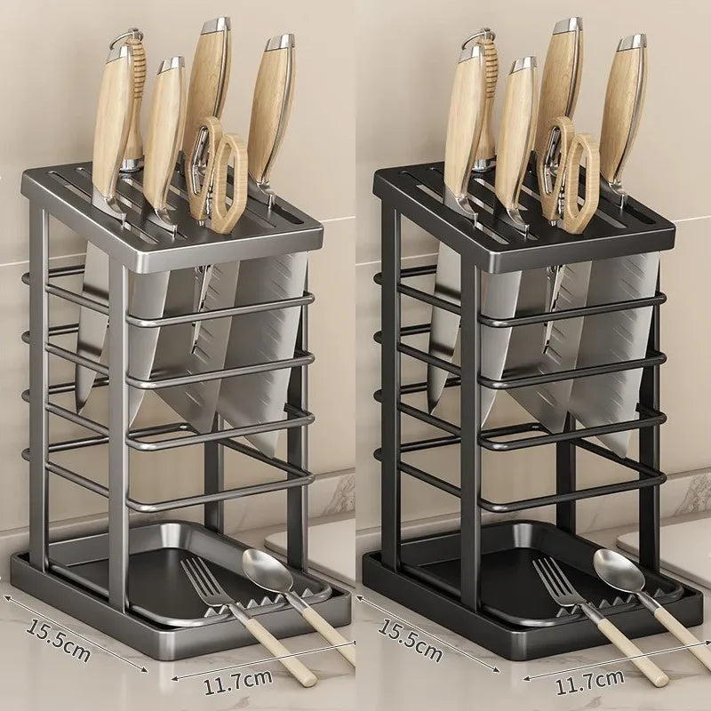 Wielofunkcyjny Stojak na Noże z Tacką Odkapową 🍴✨