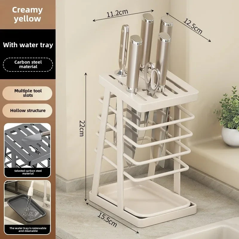 Wielofunkcyjny Stojak na Noże z Tacką Odkapową 🍴✨