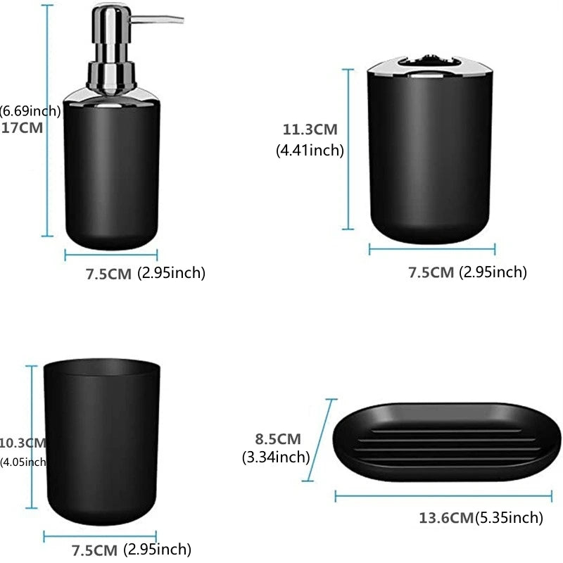 Zestaw Łazienkowy – Uchwyt na Szczoteczki, Kubek, Mydelniczka i Dozownik 🚿🛁