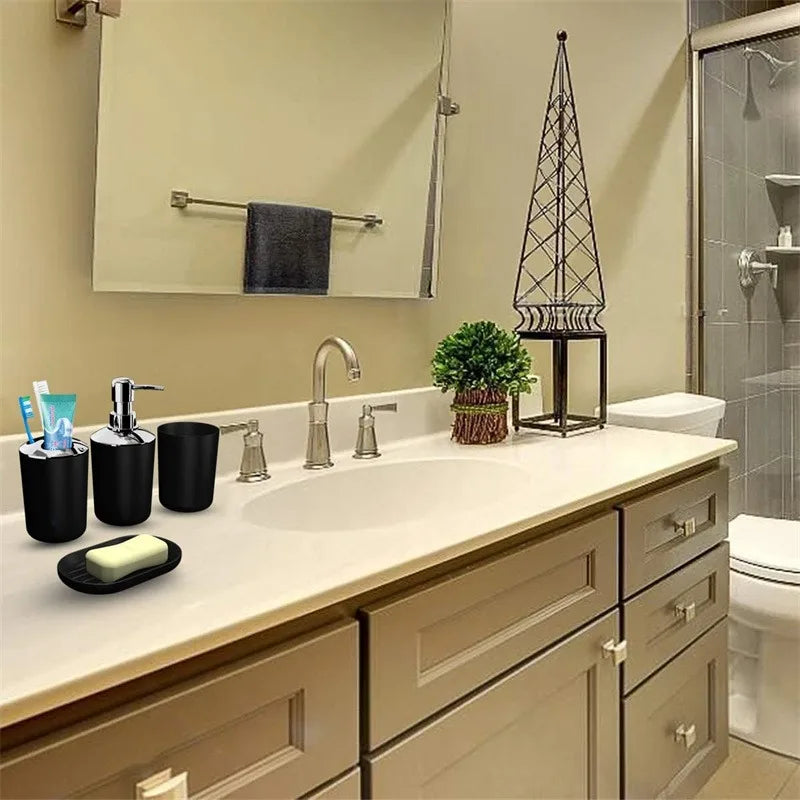 Zestaw Łazienkowy – Uchwyt na Szczoteczki, Kubek, Mydelniczka i Dozownik 🚿🛁